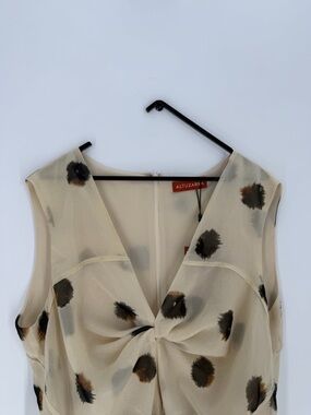 Altuzarra Pan Tie Gathered Polka Dot Cut Out Crepe De Chine Blouse In Sparrow
